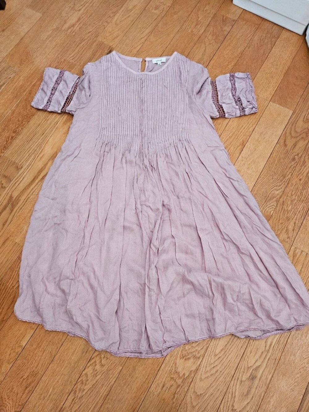 Wilfred Aritzia Dusty Mauve Pintuck Dress Size S